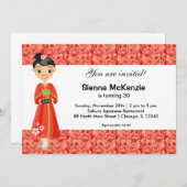 Japanisches Geburtstagsthema Einladung (Vorne/Hinten)