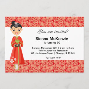 Japanisches Geburtstagsthema Einladung