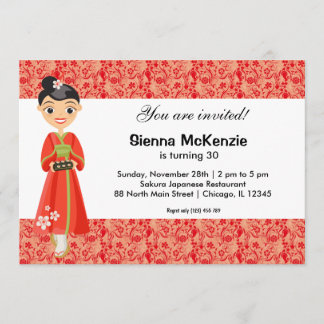 Japanisches Geburtstagsthema Einladung