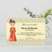 Japanisches Geburtstagsthema Einladung (Stehend Vorderseite)