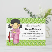 Japanisches Geburtstagsthema Einladung (Stehend Vorderseite)