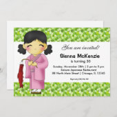 Japanisches Geburtstagsthema Einladung (Vorne/Hinten)