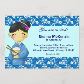 Japanisches Geburtstagsthema Einladung