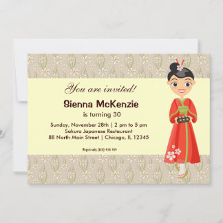 Japanisches Geburtstagsthema Einladung