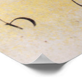 Japanisches Gedicht Calligraphy Chrysanthemum Gold Poster (Ecke)