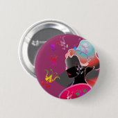 Japanisches GEISHA-KIMONO-MÄDCHEN Button (Vorne & Hinten)