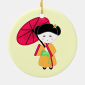 Japanisches Geisha-Mädchen Keramik Ornament (Hinten)