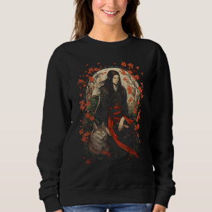 Japanisches Geisha-Mädchen & Shiba Inu Japan Grafi Sweatshirt