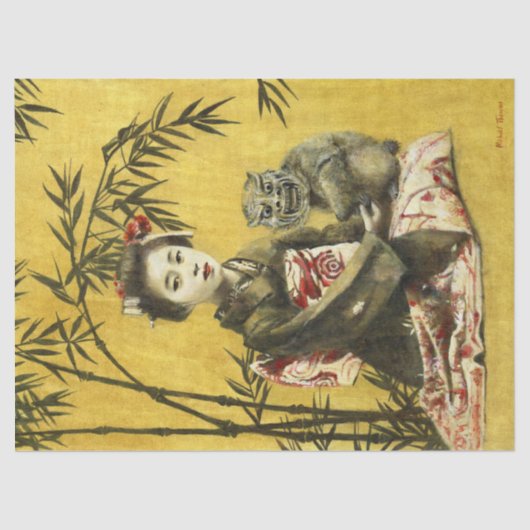 Japanisches Geisha und Demon Tissue Paper Seidenpapier (Vorderseite)