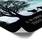 Japanisches Geistposter (blau) Poster (Ecke)