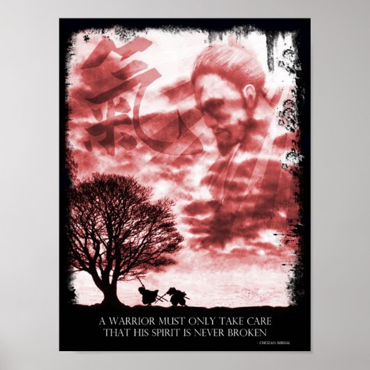 Japanisches Geistposter (rot) Poster (Vorne)