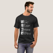 Japanisches Geschenk für Liebhaber Anime Eat Sleep T-Shirt (Vorne ganz)