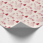 Japanisches Gigscha-Geschenk in Rot und Weiß Geschenkpapier (Ecke)