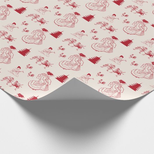 Japanisches Gigscha-Geschenk in Rot und Weiß Geschenkpapier (Ecke)