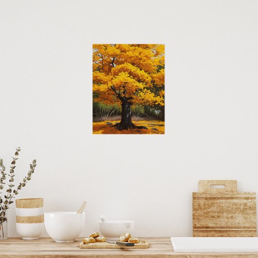 Japanisches Ginkgo Tree Art Print Poster (Küche)