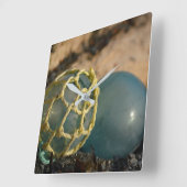 Japanisches Glasfischen Floß Quadratische Wanduhr (Winkel)