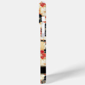 Japanisches Gold-Blumenmuster mit Monogramm Case-Mate iPhone Hülle (Rückseite / Links)