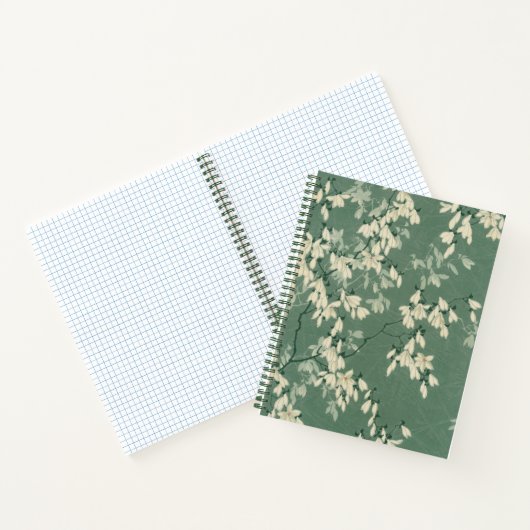 Japanisches Green Magnolia 8,5x11" Notebook Notizblock (Innenseite)