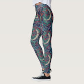 Japanisches Grün-Rot-Drachenmuster Leggings (Links)