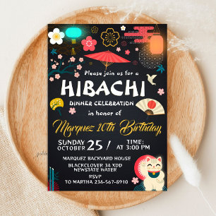 Japanisches Hibachi-Abendessen Geburtstag Einladung