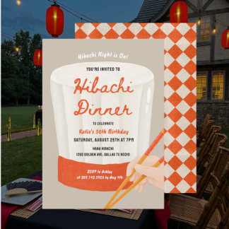 Japanisches Hibachi-Abendessen Geburtstagsfeier Einladung