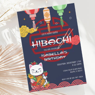 Japanisches Hibachi Dinner Party Geburtstag Einlad Einladung