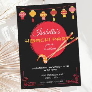 Japanisches Hibachi Dinner Party Geburtstag Einlad Einladung