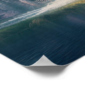 Japanisches Holzschloss am ruhigen See Poster (Ecke)