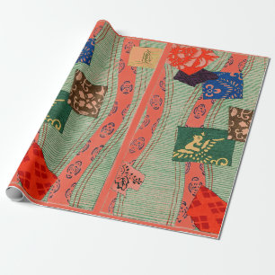JAPANISCHES HOLZSCHNITT-DRUCKE-MUSTER Geschenkpapi Geschenkpapier
