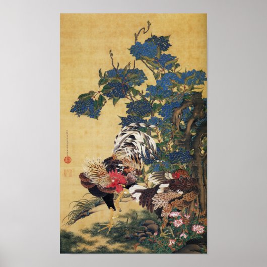 Japanisches Jahr der Malerei The Rooster Zodiac P Poster (Vorne)