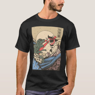 Japanisches Kaiju Kämpfen Stil Kat VS Monster von T-Shirt