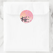 japanisches Kanji Calligraphy Sakura Runder Aufkleber (Tasche)