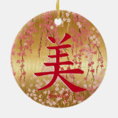 Japanisches Kanji für Beauty Keramik Ornament (Hinten)