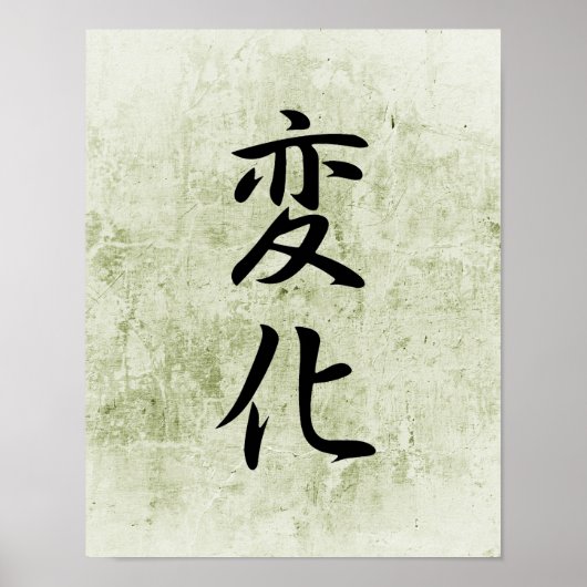 Japanisches Kanji für den Wandel - Henka Poster (Vorne)