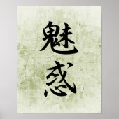 Japanisches Kanji für Faszination - Miwaku Poster (Vorne)