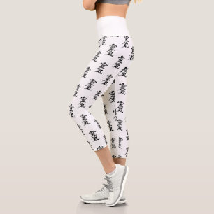 Japanisches Kanji Reiki Symbol Muster Capri Leggings