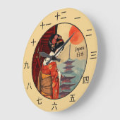 Japanisches Kanji unterzeichnet 日 本 Maiko geisha Große Wanduhr (Winkel)