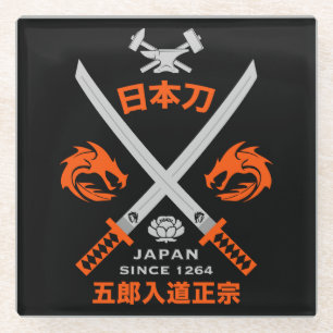 Japanisches Katana-Schwert Glasuntersetzer