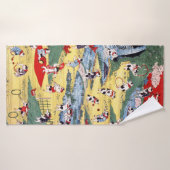 Japanisches Katzen Land, Utagawa Kunitoshi Badehandtuch (Badehandtuch)