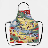 Japanisches Katzen Land, Utagawa Kunitoshi Schürze (Vorderseite)