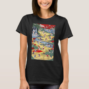 Japanisches Katzen Land, Utagawa Kunitoshi T-Shirt