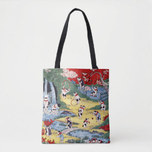 Japanisches Katzen Land, Utagawa Kunitoshi Tasche