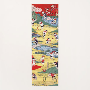 Japanisches Katzen Land, Utagawa Kunitoshi Yogamatte