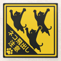 Japanisches Katzenschild – „Katzen können heraussp