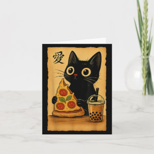 Japanisches Kawaii Anime-Katze Zza Ein Tee Katze I Karte