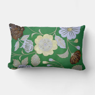 Japanisches KIMONO Gewebe, Blumenmuster Lendenkissen