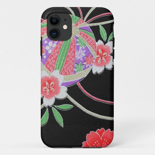 Japanisches KIMONO Gewebe, Floret-Muster Case-Mate iPhone Hülle (Rückseite)
