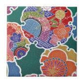 Japanisches KIMONO Gewebe, Floret-Muster Fliese (Vorderseite)