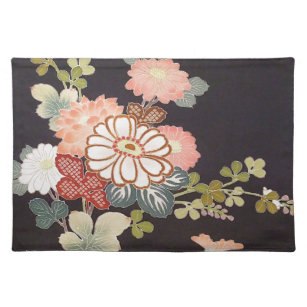Japanisches KIMONO Gewebe, Floret-Muster Stofftischset