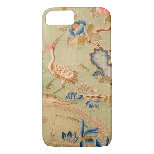 Japanisches KIMONO Gewebe, Kran u. Blume Case-Mate iPhone Hülle (Rückseite)